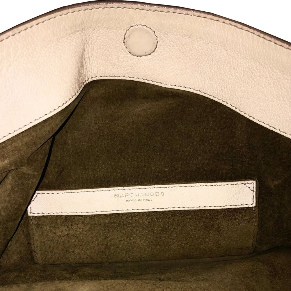 Marc Jacobs Vintage 90s Ivory White Leather Large Satchel Bag - Picture 9 of 12